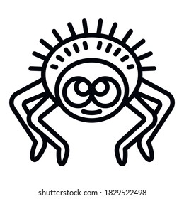 Cute spider icon. Outline cute spider vector icon for web design isolated on white background
