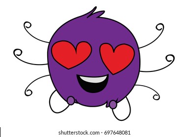 Cute Spider in Love. vector Illustration. Isolated on white background.