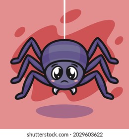 Cute Spider Mascot Illustration Design