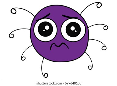 Cute Spider Sad Vector Illustration Isolated Stock Vector (Royalty Free ...