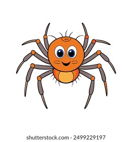 Cute Spider Vector Illustration - Cartoon, Clipart, and Line Art Design