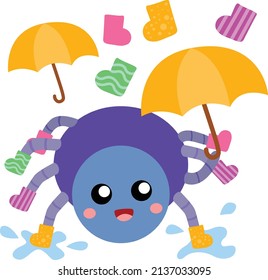 Cute Spider Vector Set Clipart