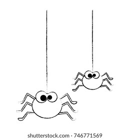 cute spiders hanging halloween decoration