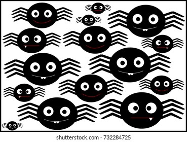 Cute Spiders Pattern Illustrationhalloween Stock Vector (Royalty Free ...