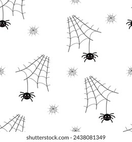 Lindas arañas sin fisuras Halloween background.Pattern para textil, papel pintado, embalaje, cubierta, web, tarjeta, caja, impresión, banner, cerámica