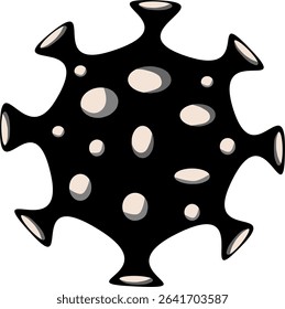 Cute Spiky Virus Cartoon Vector Illustration. cartoon-style virus illustration in flat design. Suitable for health, science, and education-themed graphics.