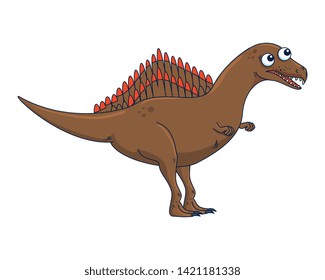 cute spinosaurus comic character icon