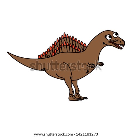 cute spinosaurus comic character icon