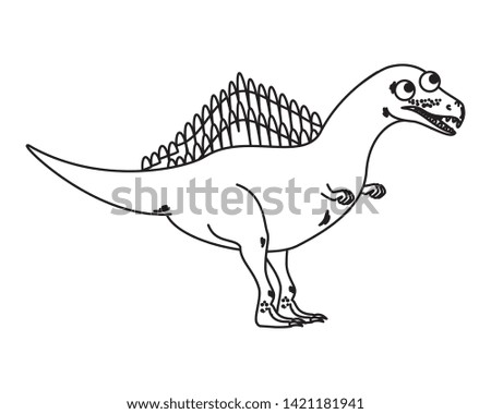 cute spinosaurus comic character icon