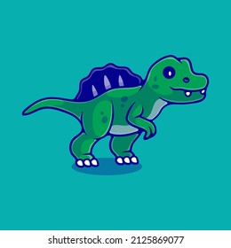 cute spinosaurus dinosaur illustration suitable for mascot sticker and t-shirt design