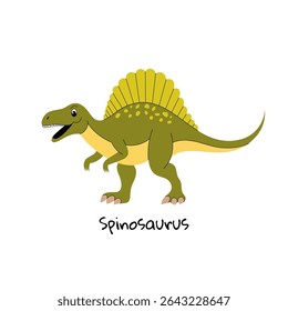 Dinossauro espinossauro bonito sobre fundo branco.
