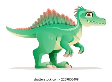 Cute spinosaurus dinosaur vector illustration isolated on white background