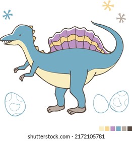 Cute Spinosaurus Illustration In A Stuffed Animal Style