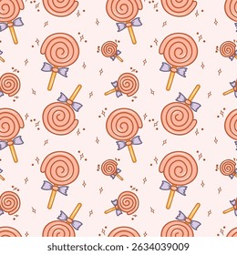 cute spiral candy fun and playful seamless pattern background wallpaper kids wraping papper