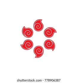 cute spiral fire symbol in circle logo vector