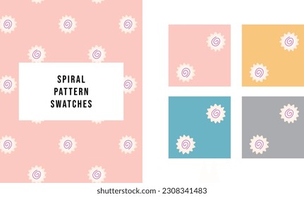 cute spiral pattern seamless pattern vector