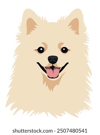 Cute spitz dog. Vector isolated illustration.