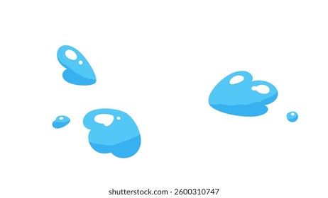 Cute splashing water illustration material