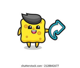 cute sponge hold social media share symbol , cute style design for t shirt, sticker, logo element