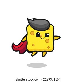 el personaje de superhéroe de esponja lindo está volando , diseño de estilo lindo para camiseta, pegatina, elemento logo