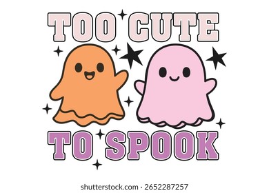 Muito bonito para spook EPS Halloween bonito fantasma T-shirt Design