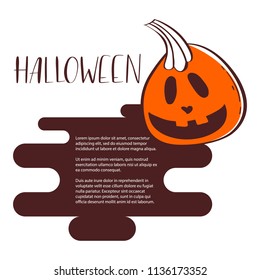 Too Cute to Spook. Halloween Party Poster with Handwritten Ink Lettering. Modern Calligraphy. Typography Template for Scrapbooking, Stickers, Tags, Gift Cards.  With a place for text. Vector.