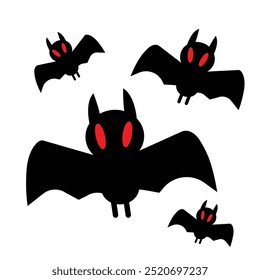 Cute spooky bats halloween illustration.