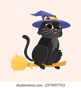 Cute Spooky Cat Halloween Illustration