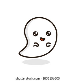 Cute spooky ghost Background white Illustration
