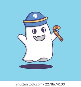 Cute Spooky Ghost Halloween Cartoon