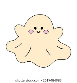 Cute spooky ghost halloween clipart vector. Spooky ghost vector. Fun Halloween activity for kids. Printable autumn worksheet for preschool and kindergarten.