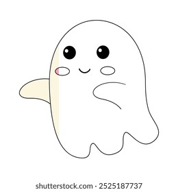 Fofo fantasma assustador halloween coloração páginas para crianças. Trace e cor fantasma assustador bonito. Vetor fantasma assustador do dia das bruxas. Livro de colorir para crianças. Planilhas de jardim de infância e pré-escola imprimíveis para crianças.