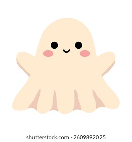 Cute spooky ghost halloween vector. Fun Halloween activity for kids. Printable autumn worksheet for preschool and kindergarten.