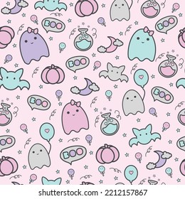 Cute spooky halloween seamless repeating pattern