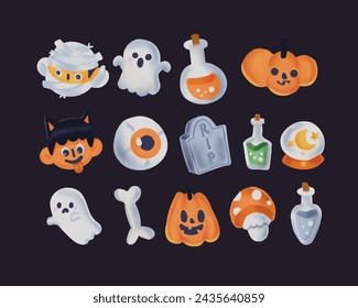 Cute Spooky Halloween Sticker Set Collection