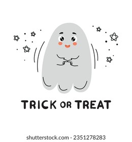 cute spooky illustration, ghost character, doodle ghost, halloween ghost, boo, cartoon ghost