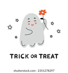 cute spooky illustration, ghost character, doodle ghost, halloween ghost, boo, cartoon ghost