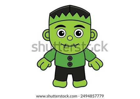 Cute Spooky Kawaii Frankenstein