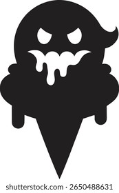 Bonito, assustador, derretendo sorvete fantasma