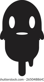 Bonito, assustador, derretendo sorvete fantasma