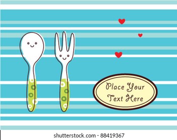 cute spoon fork couple
