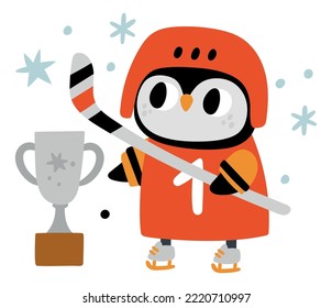 Cute Sporttier. Hockeyspieler