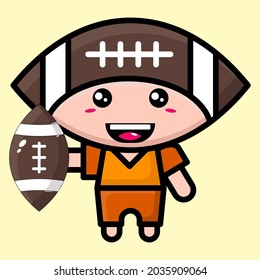 cute sport ball cartoon illustration vector graphic