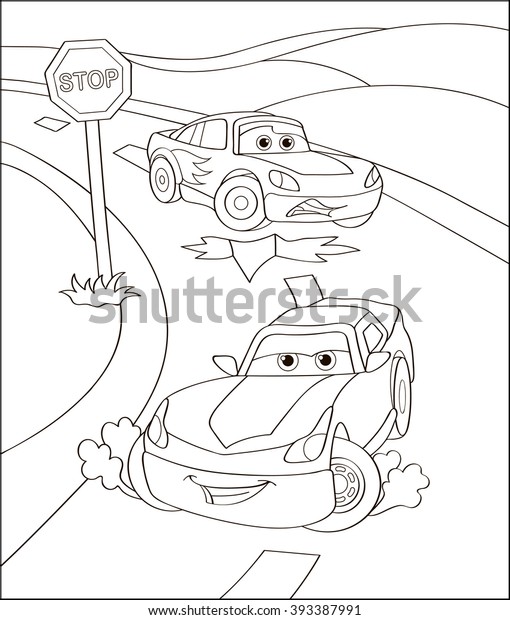 cute sport cars city coloring page stock vector royalty