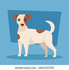 cute spotted dog animal icon vector illustration design