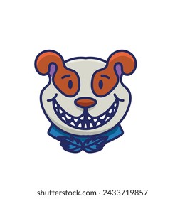 Cute spotted dog face vector illustration.