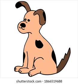 Cute And Spotted Dog - Vector