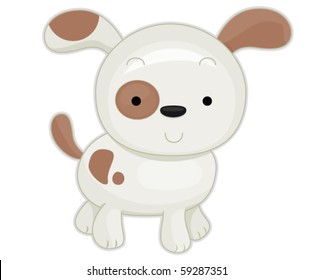 A Cute Spotted Dog - Vector