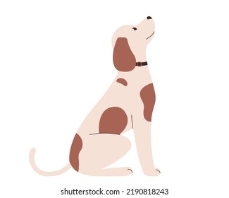 Cute spotted dog. White dog with red spots. Vector element of design svg