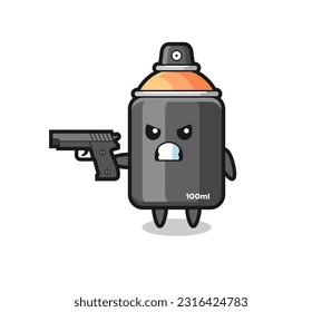 el timbre de pintura con un arma, diseño de estilo lindo para camiseta, pegatina, elemento logo